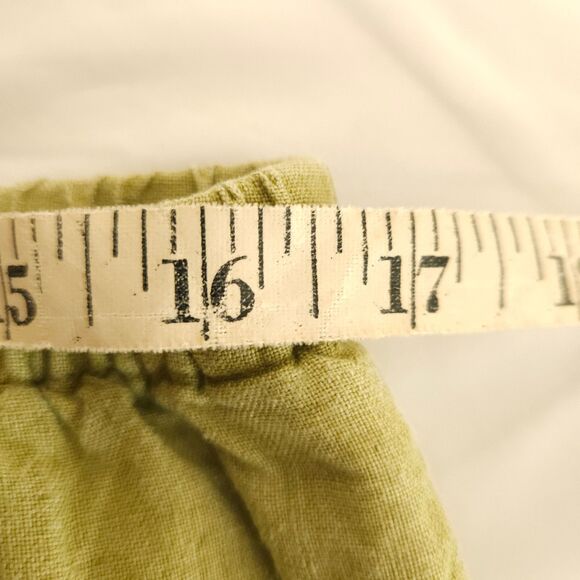 J Jill Womens XSp Petite Yellowish Green 100% Linen Stretch Pull On Ankle Pants - Picture 5 of 7